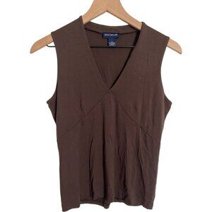 Ann Taylor Micromodal Brown V-Neck Tank Top - Size M